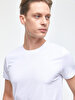 Crew Neck Basic Short Arm Slim White T-shirt