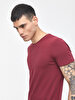 Crew Neck Basic Short Arm Slim Red T-shirt