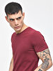 Crew Neck Basic Short Arm Slim Red T-shirt