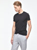 Crew Neck Basic Short Arm Slim Black T-shirt