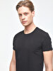 Crew Neck Basic Short Arm Slim Black T-shirt