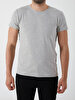 Crew Neck Basic Short Arm Slim Grey T-shirt