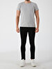 Crew Neck Basic Short Arm Slim Grey T-shirt