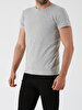 Crew Neck Basic Short Arm Slim Grey T-shirt
