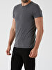 Crew Neck Basic Short Arm Slim Anthracite T-shirt