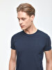 Crew Neck Basic Short Arm Slim Navy T-shirt