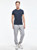Crew Neck Basic Short Arm Slim Navy T-shirt