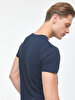 Crew Neck Basic Short Arm Slim Navy T-shirt