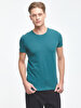 Crew Neck Basic Short Arm Slim Green T-shirt