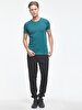 Crew Neck Basic Short Arm Slim Green T-shirt