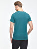 Crew Neck Basic Short Arm Slim Green T-shirt
