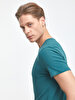 Crew Neck Basic Short Arm Slim Green T-shirt
