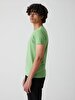 Crew Neck Basic Short Arm Slim Green T-shirt