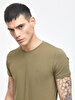 Crew Neck Basic Short Arm Slim Green T-shirt