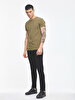 Crew Neck Basic Short Arm Slim Green T-shirt