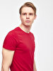 Crew Neck Basic Short Arm Slim Red T-shirt