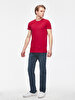 Crew Neck Basic Short Arm Slim Red T-shirt