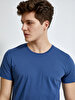 Crew Neck Basic Blue T-shirt