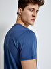 Crew Neck Basic Blue T-shirt