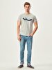 Logo Printed Crew Neck Grey T-shirt
