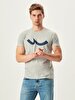 Logo Printed Crew Neck Grey T-shirt