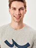 Logo Printed Crew Neck Grey T-shirt