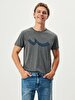 Logo Printed Crew Neck Anthracite T-shirt