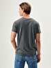Logo Printed Crew Neck Anthracite T-shirt