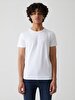 Crew Neck Basic Short Arm Slim White T-shirt