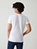 Crew Neck Basic Short Arm Slim White T-shirt
