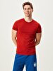Crew Neck Basic Short Arm Slim Red T-shirt