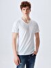 V-neck With Pockets White T-shirt