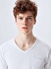 V-neck With Pockets White T-shirt
