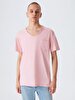 V-neck With Pockets Pink T-shirt