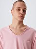 V-neck With Pockets Pink T-shirt