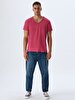 V-neck With Pockets Pink T-shirt