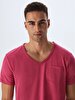 V-neck With Pockets Pink T-shirt