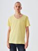 V-neck With Pockets Yellow T-shirt