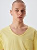 V-neck With Pockets Yellow T-shirt