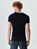 V-neck Basic Short Arm Slim Black T-shirt
