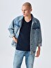 V-neck Basic Short Arm Slim Navy T-shirt