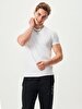 Crew Neck Basic Short Arm Slim White T-shirt