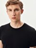Crew Neck Basic Short Arm Slim Black T-shirt