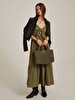 Front Cord Closure Long Green Dress