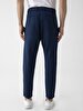 Linen Look With Pockets Navy Trousers