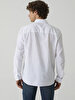 Linen Look Classic Collar White Shirt