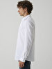 Linen Look Classic Collar White Shirt
