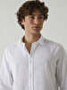 Linen Look Classic Collar White Shirt