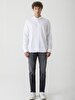 Classic Collar Textured White Shirt