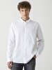 Classic Collar Textured White Shirt